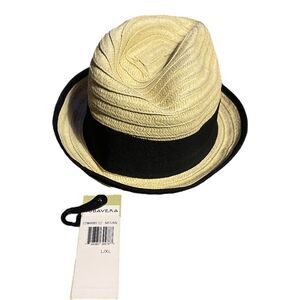 NWT Cubavera Straw Fedora Hat Kids L/XL‎